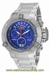New Invicta Men's 17613 Subaqua Day Retrograde Blue Dial Steel Bracelet Watch