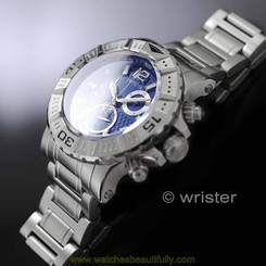 Swiss Made Invicta Reserve Chronograph Blue Dial Stainless Steel 48mm Mens Watch