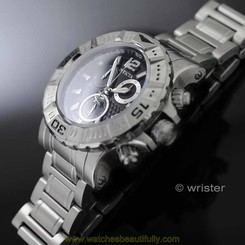 Swiss Made Invicta Reserve Chrono Black Dial Stainless Steel 48mm Mens Watch NEW