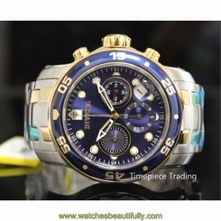 Invicta Pro Diver Scuba Quartz Chronograph Blue Dial Stainless Steel Men's Watch 843836000772
