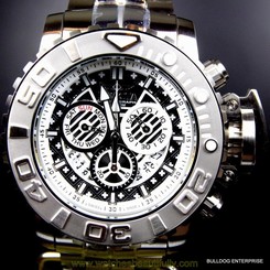Invicta Sea Hunter III Black 70mm Full Sized Swiss Steel Chronograph Watch New