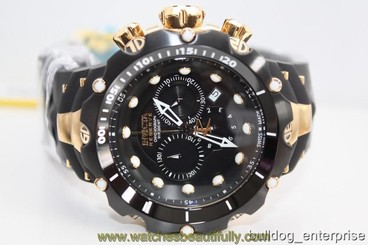 Men Invicta Reserve Venom Generation II 2 Black Gold Chronograph Swiss Watch New