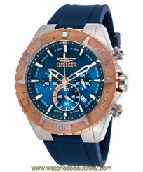 Invicta 22523 Men's Aviator Chronograph Blue Silicone Blue Dial