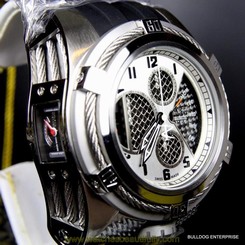 Invicta Reserve Bolt Zeus Tria Twisted Metal Silver Chronograph Swiss Watch New