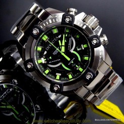 Invicta Grand Arsenal Forces 63mm Steel Green Black Swiss Chronograph Watch New