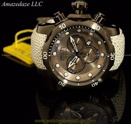 NEW Invicta Reserve Venom Swiss Made Chronograph Stainless Steel Leather Watch !