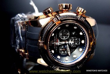 Invicta Reserve Bolt Zeus Jason Taylor JT Swiss Rose Gold Plated Black Watch New