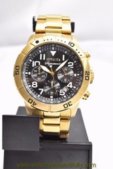 Invicta Signature II Chronograph Black Dial Gold-tone Mens Watch 7470 886678148578
