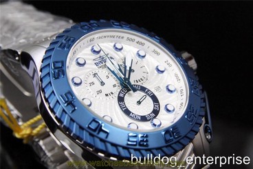 Mens Invicta Pro Diver Razor Silver White Blue Chronograph Watch New 12944