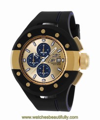 Invicta 22438 Men's S1 Rally Chronograph Black Silicone Gold-Tone Dial