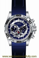 Invicta Men's Aviator Chrono Stainless Steel Black/Blue Polyurethane Watch 21736