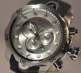 New Mens Invicta 1408BL Venom Reserve Chronograph Black Rubber Strap Watch