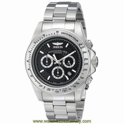 18390 Invicta 45mm Speedway Quartz Chronograph Black Dial Stainless Steel Watch