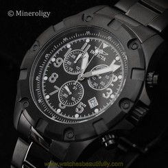 Invicta Specialty Swiss Chronograph Black Dial SS Bracelet Date NEW Mens Watch