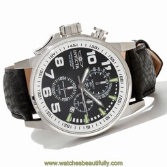 13053 Invicta 46mm I Force Lefty Quartz Chronograph Black Leather Strap Watch