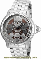 Invicta 34mm Artist Series Bone Collector Quartz Stainless Steel Watch ,New