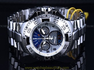 New $2,395 Invicta Reserve 50mm Swiss Made Cage Dial Chrono High Polish SS Watch