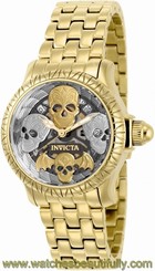 Invicta 34mm Artist Series Bone Collector Quartz Stainless Steel Watch ,New