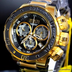 Invicta Reserve Subaqua Sea Dragon Swiss Black Gold Chronograph 52mm Watch New