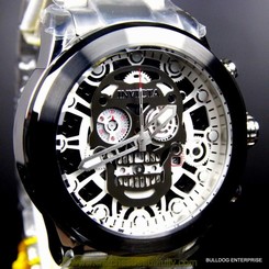 Invicta Corduba Skull Collection Skeletonized Chronograph Steel Black Watch New