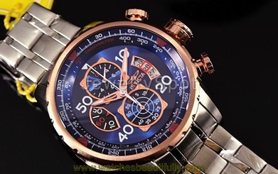 Invicta 17203 Men 48mm AVIATOR Tachymeter Chronograph Blue Dial Bracelet Watch