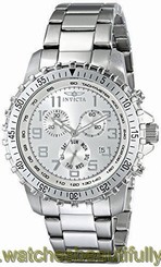 Invicta Mens 6620 II Collection Chronograph Stainless Steel Silver Dial Watch 843836066204