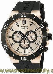 New Mens Invicta 19198 Pro Diver Chronograph Black Rubber Strap Watch