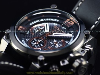 Invicta 50mm Men Corduba Crazy 8 Brink Chrono Gunmetal SS Leahter Strap Watch