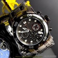 Mens Invicta Pro Diver Scuba Carbon Fiber Chronograph Black Steel 48mm Watch New 886678149292