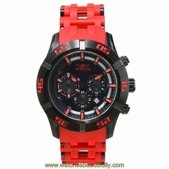Invicta 21821 Men's 50mm Sea Spider Red Polyurethane Band SS Case Quartz Watch
