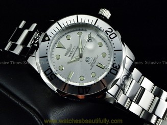 New Invicta 47mm Grand Diver AUTOMATIC Silver Dial MIRROR POLISH Bracelet Watch
