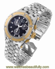 New Mens Invicta 10533 Subaqua Reserve Chronograph Black Dial Two Tone Watch 886678105335