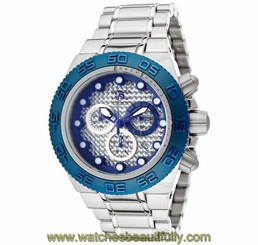 New Mens Invicta 10864 Subaqua Sport Swiss Chronograph Silver & Blue Dial Watch