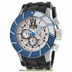 NEW Invicta Mens 14025 Pro Diver Chronograph Silver Textured Dial Black Polyuret