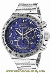 Mens Invicta 15441 S1 Rally Swiss Chronograph Blue Dial Stainless Steel Watch