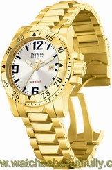 New Men's Invicta 6249 Reserve Swiss Silver Dial 18k Gold Plated Watch