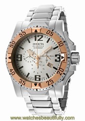 Invicta Mens Reserve Excursion Swiss Made Chronograph Silver Dial SS Watch NEW