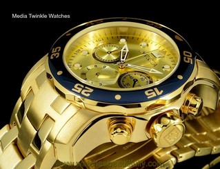 Invicta 48mm ProDiver Champagne Dial Chronograph 18K Gold Tone Bracelet Watch 886678130832
