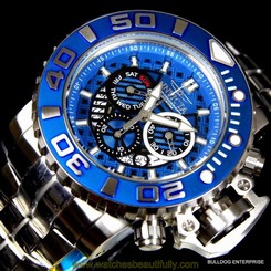 Invicta Sea Hunter III Blue 70mm Full Sized Steel Swiss Chronograph Watch New 886678231706