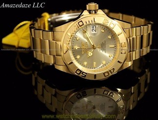 Invicta Men Pro Diver 24 Jewels Automatic 18K Gold Ionic Plated Stainless Steel 722630847779