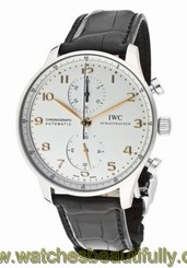 New IWC Portugieser Automatic Chronograph Silver Gold Dial Men's Watch IW371445 7640127776841