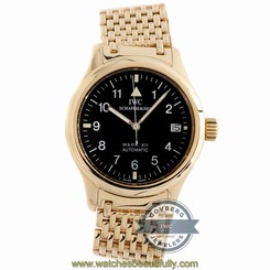 IWC Mark XII IW3241 Auto 36mm Yellow Gold Mens Bracelet Watch Date