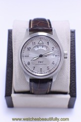 IWC PILOT SPITFIRE MENS WATCH REF IW 3251 STAINLESS STEEL LEATHER STRAP