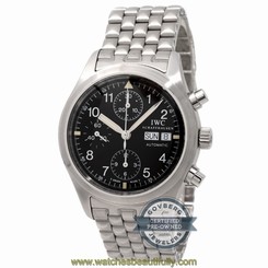 IWC Pilots Chronograph IW3706-007 Auto 39mm Steel Mens Bracelet Watch Day Date