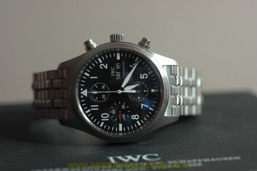IWC Classic Pilot Day Date Steel Chronograph Flieger IW3717-04 Box/Papers
