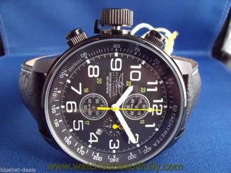 Invicta Men's Black Stainless Steel Lefty Force Chronograph Leather Watch
