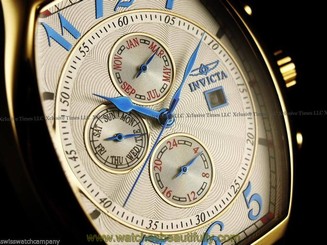 Invicta Men Specialty Reserve Tonneau Swiss ISA Master Calender 18KGIP Watch
