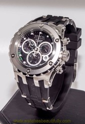 Men's Invicta 0524 Subaqua Reserve Swiss Silver Black Dial Black Poly Watch