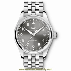 NEW IWC Pilot Steel Automatic 36mm Slate Grey Dial Mens Watch IW324002