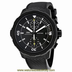 IWC IW379502 Aquatimer Galapagos Islands Chronograph Men Black Rubber Watch New 7613268348765